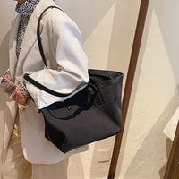 Grand sac cabas en toile bicolore zippé