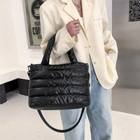 Sac cabas zippé en nylon à bandoulière amovible
