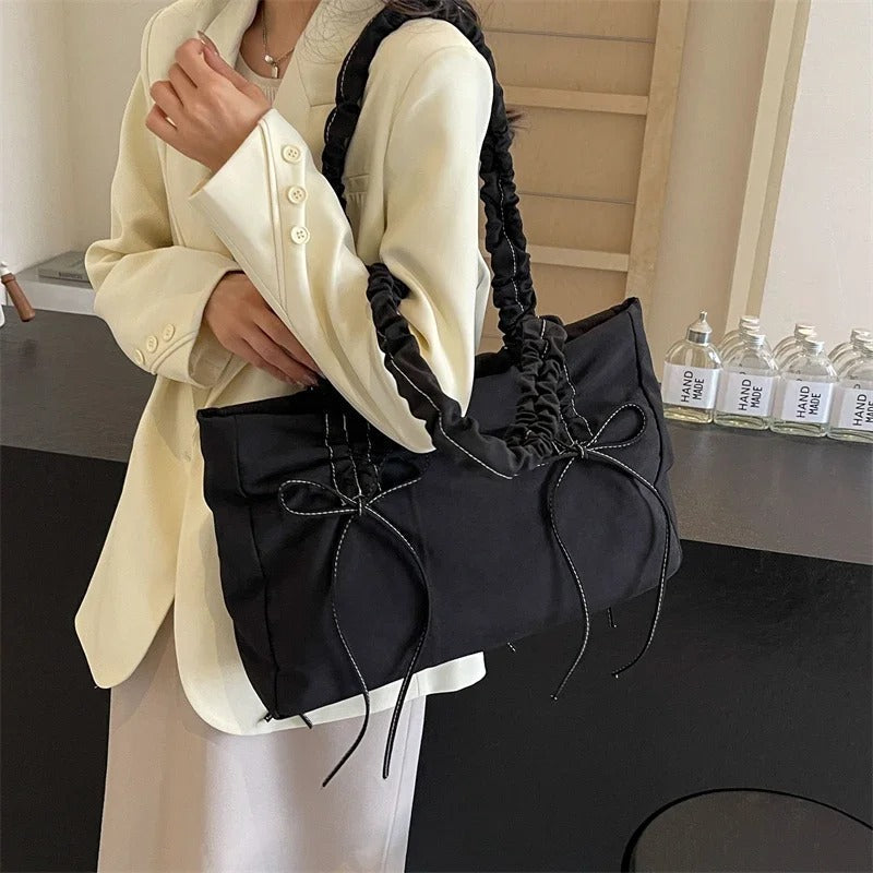 Sac cabas rectangulaire en nylon à anses nouées