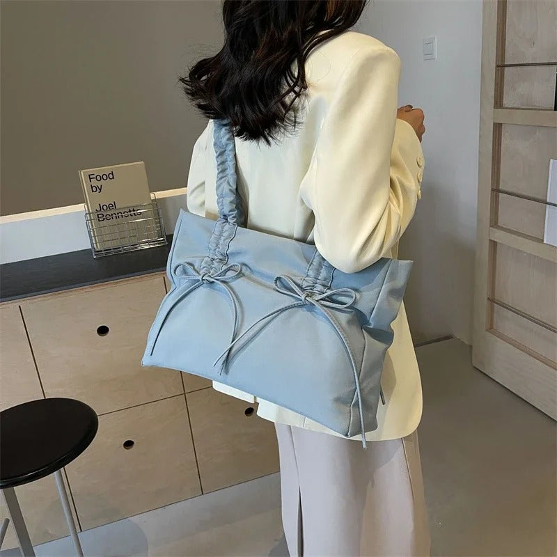Sac cabas rectangulaire en nylon à anses nouées
