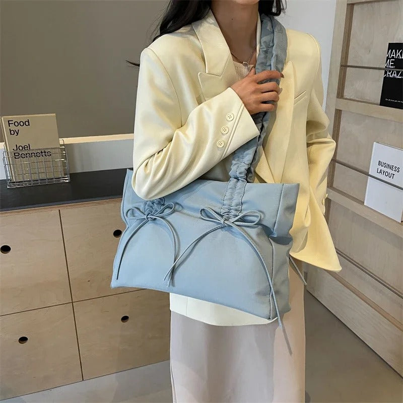 Sac cabas rectangulaire en nylon à anses nouées