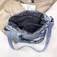 Sac cabas zippé en nylon à bandoulière amovible
