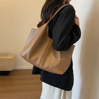Sac hobo cabas minimaliste en simili cuir grainé