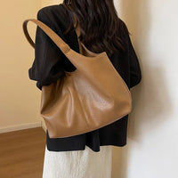 Sac hobo cabas minimaliste en simili cuir grainé