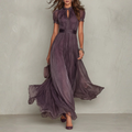 Robe Maxi Chiffon Dentelle Élégante pour Femme
