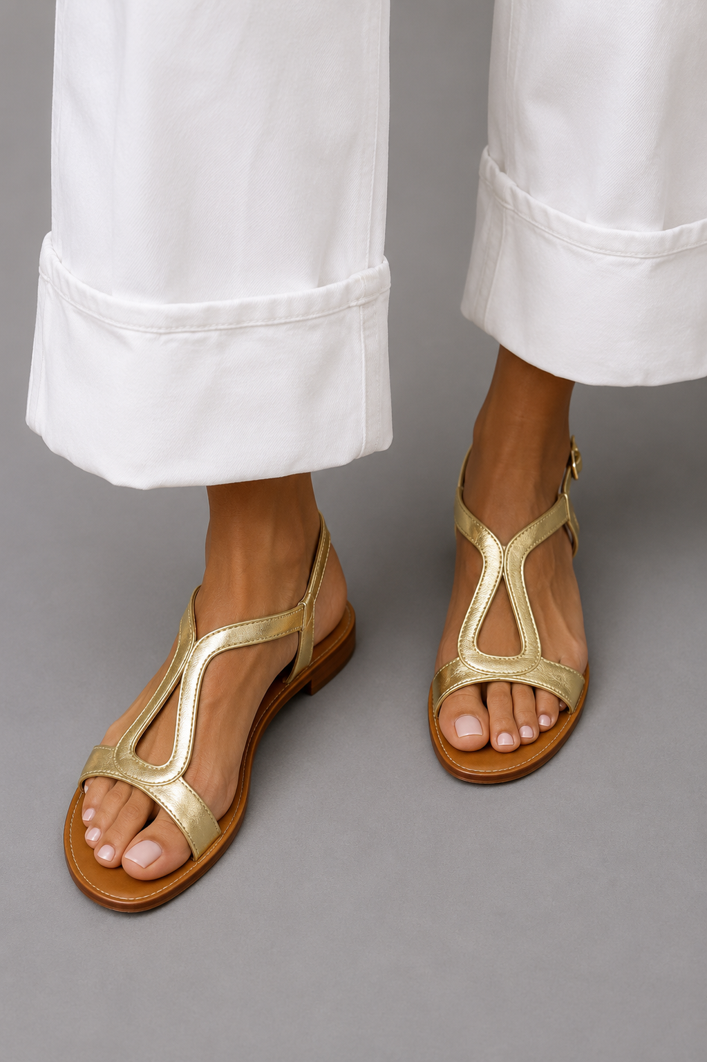 Sandales Femme Plates à Brides Entrelacées