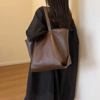 Sac cabas zippé en simili cuir