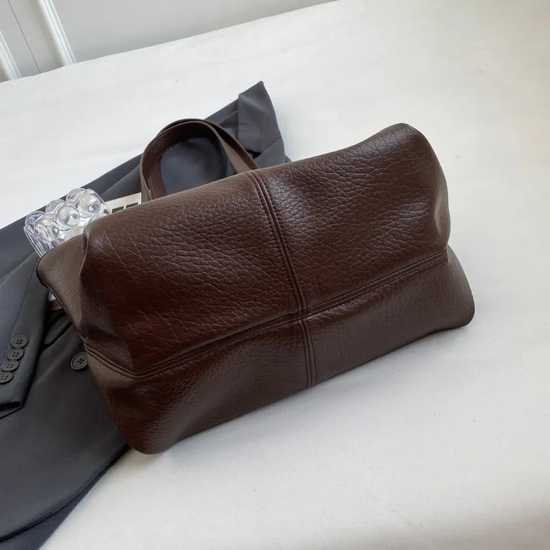 Sac cabas zippé en simili cuir