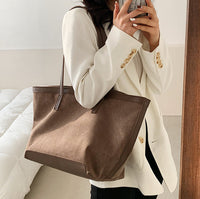 Grand sac cabas en toile bicolore zippé