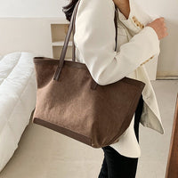 Grand sac cabas en toile bicolore zippé