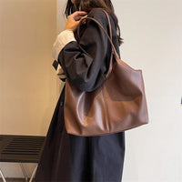 Sac hobo cabas minimaliste en simili cuir grainé