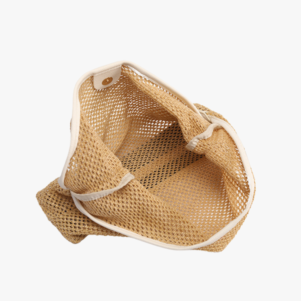 Sac hobo en paille tressée avec pochette amovible
