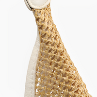 Sac hobo en paille tressée avec pochette amovible