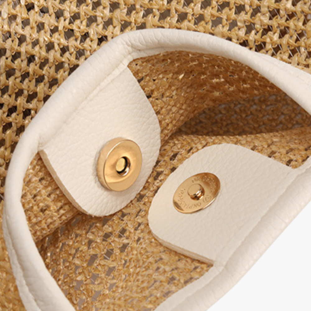 Sac hobo en paille tressée avec pochette amovible