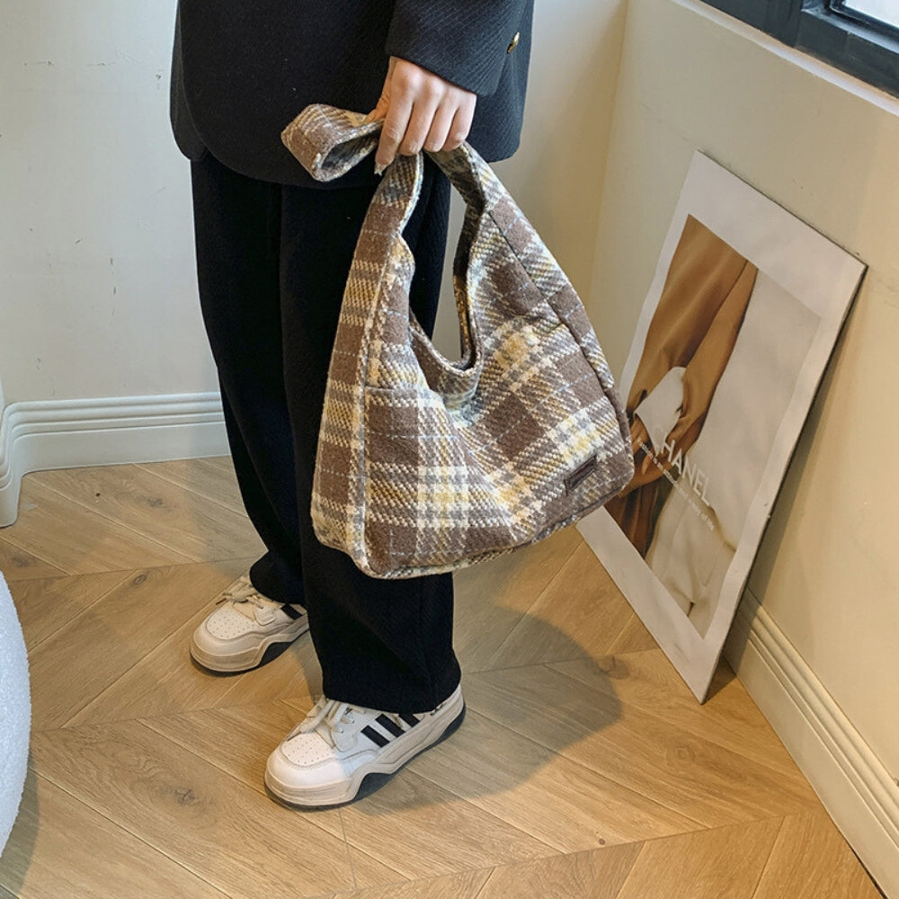 Sac hobo en tissu texturé pour ordinateur