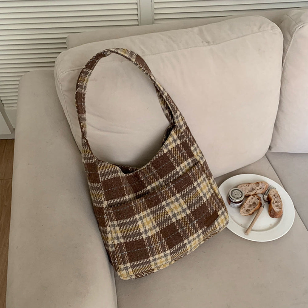 Sac hobo en tissu texturé pour ordinateur