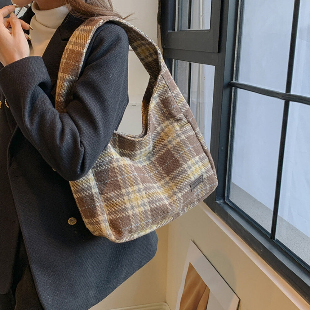 Sac hobo en tissu texturé pour ordinateur