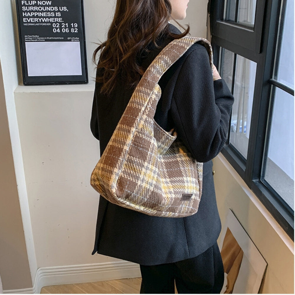 Sac hobo en tissu texturé pour ordinateur