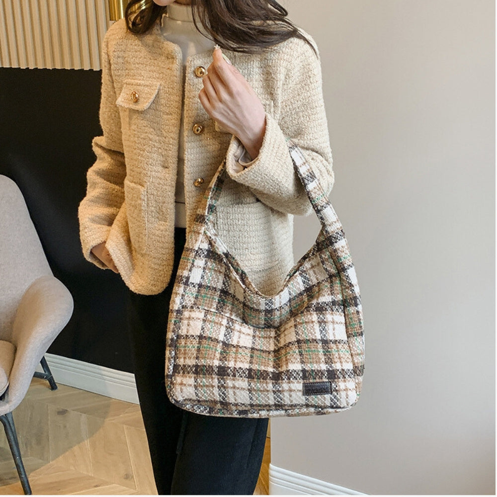 Sac hobo en tissu texturé pour ordinateur