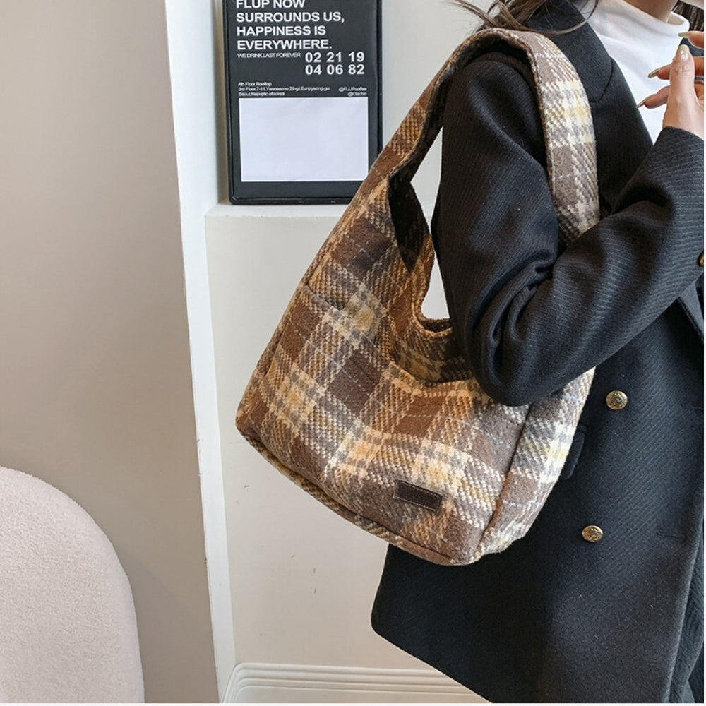 Sac hobo en tissu texturé pour ordinateur