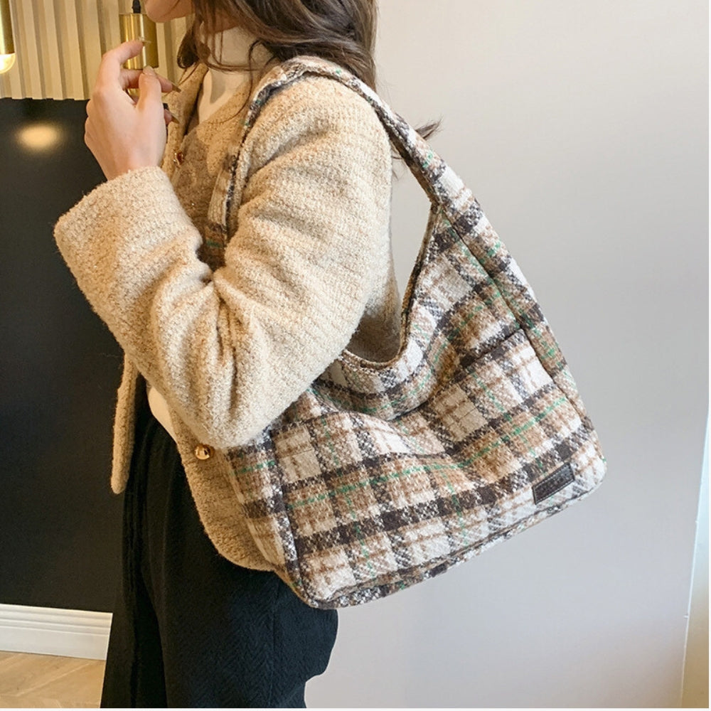 Sac hobo en tissu texturé pour ordinateur
