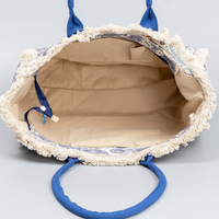 Sac cabas en toile texturée à motifs colorés