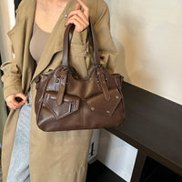 Sac à main structuré en simili cuir à poches avant