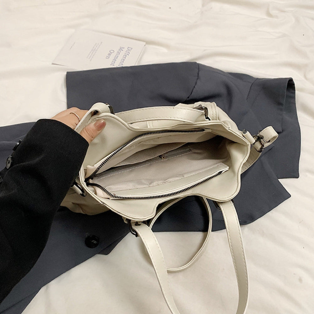 Sac à main structuré en simili cuir à poches avant