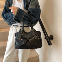 Sac à main structuré en simili cuir à poches avant