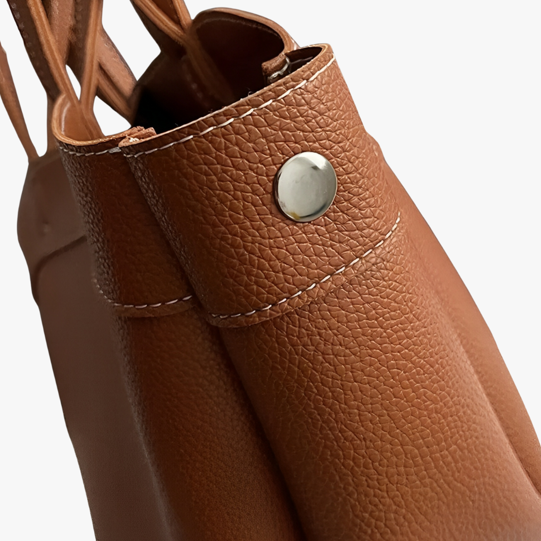 Sac cabas en simili cuir grainé avec pochette amovible