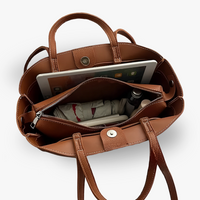 Sac cabas en simili cuir grainé avec pochette amovible