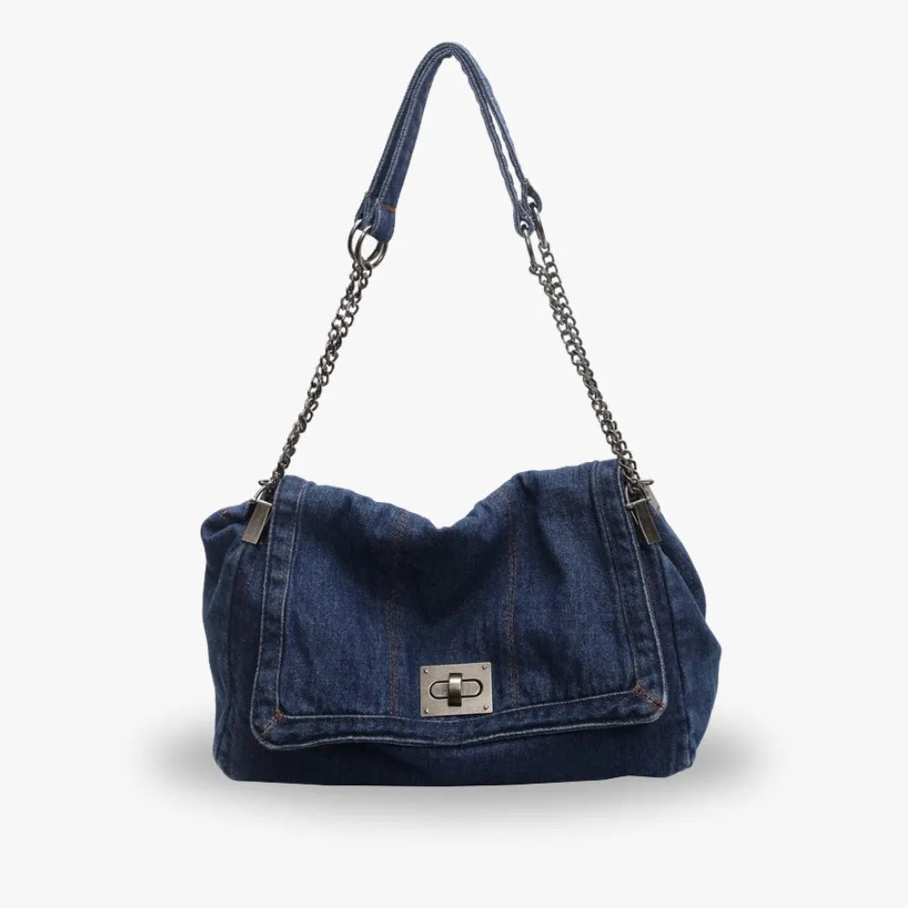Sac à main en jean recyclé à chaînes
