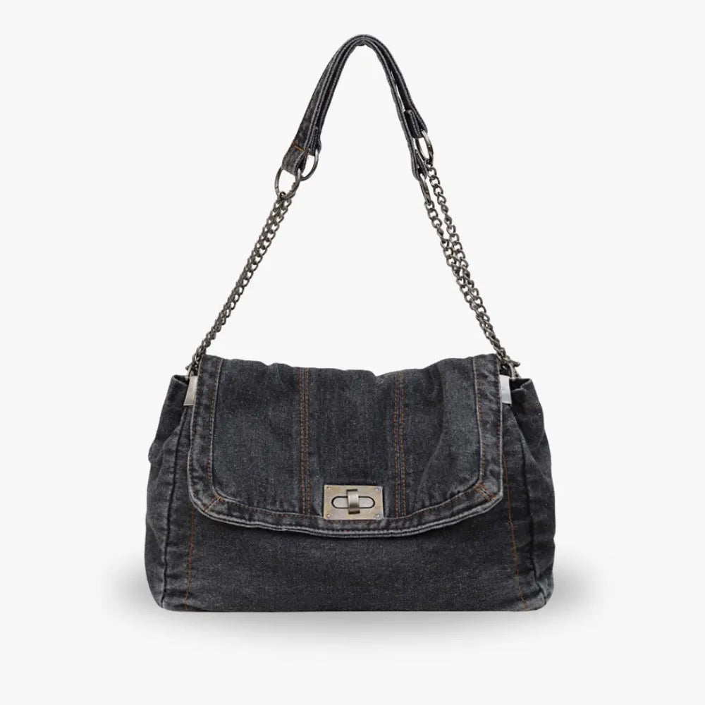 Sac à main en jean recyclé à chaînes