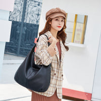 Grand sac hobo en simili cuir grainé pour ordinateur