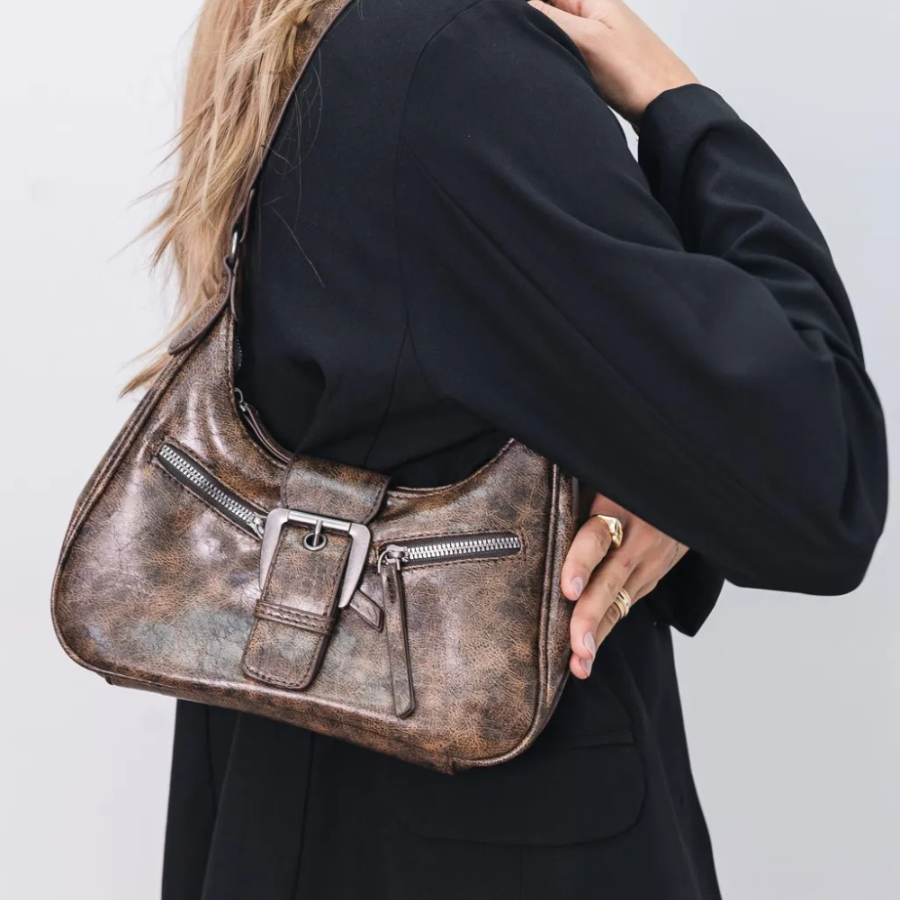 Sac bandoulière style Y2K en simili cuir