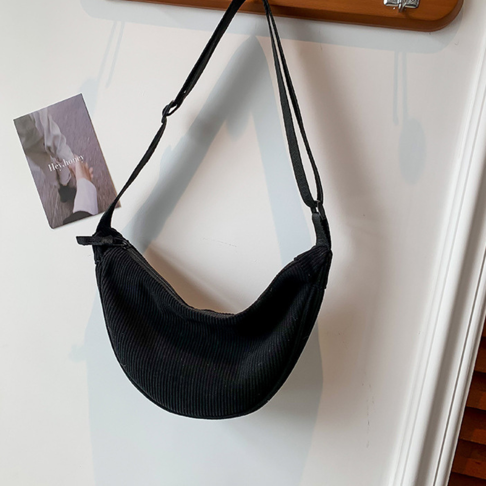 Sac banane bandoulière en velours côtelé