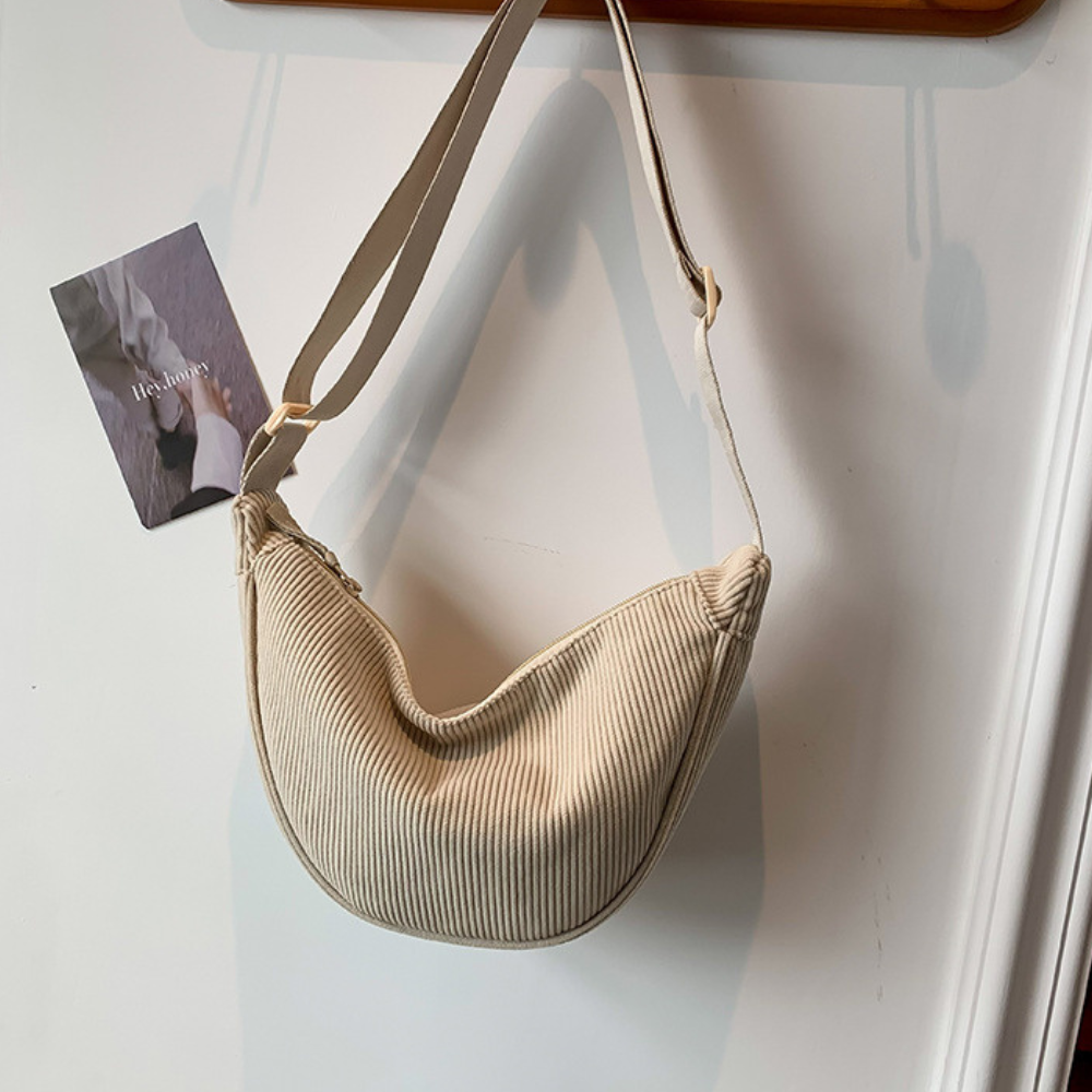 Sac banane bandoulière en velours côtelé