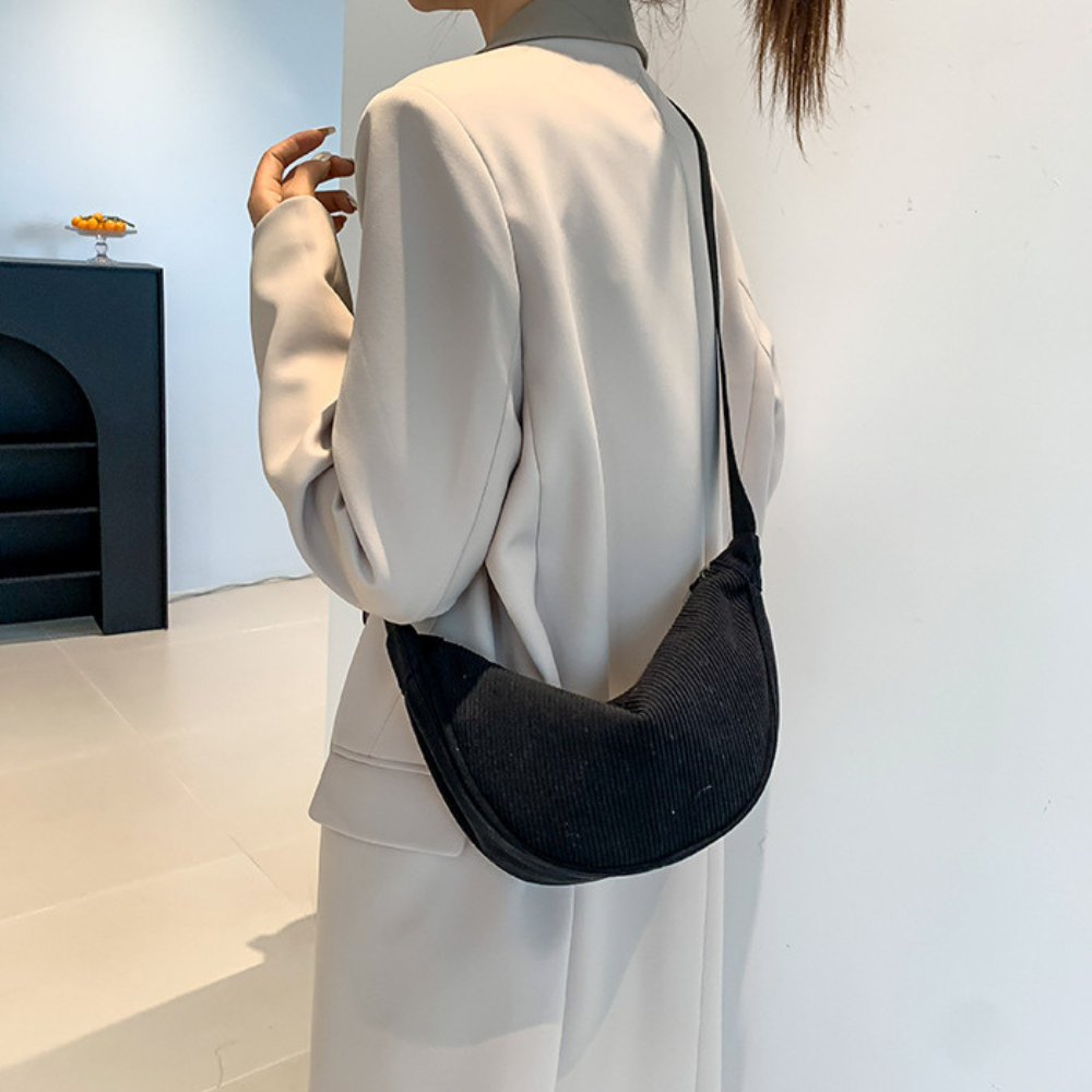 Sac banane bandoulière en velours côtelé