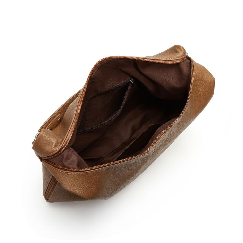 Grand sac hobo en simili cuir grainé pour ordinateur