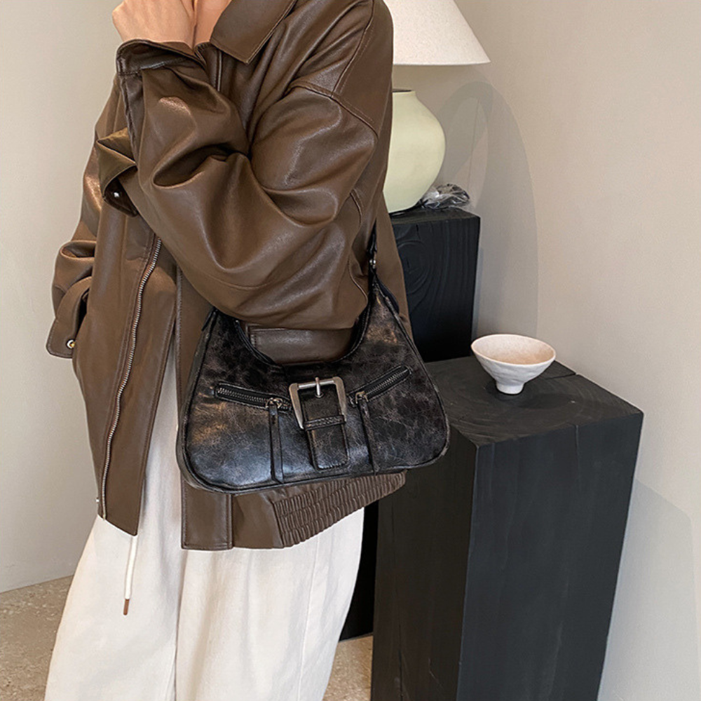 Sac bandoulière style Y2K en simili cuir