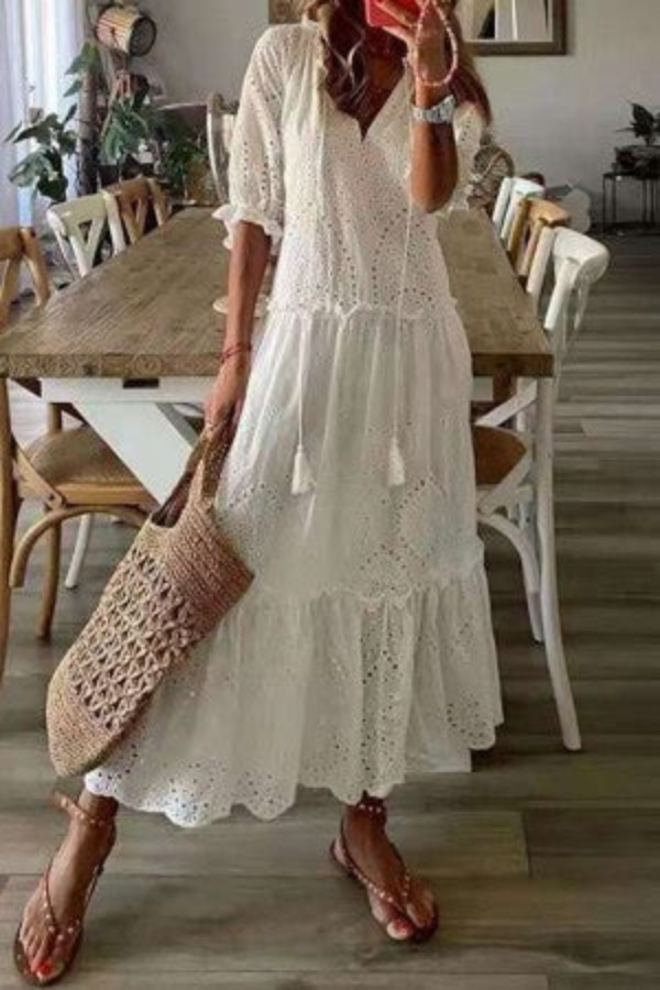 Robe longue coton fleurs bohème femme
