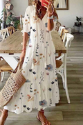 Robe longue coton fleurs bohème femme