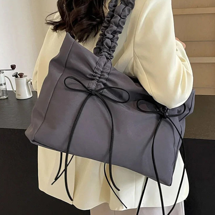 Sac cabas rectangulaire en nylon à anses nouées