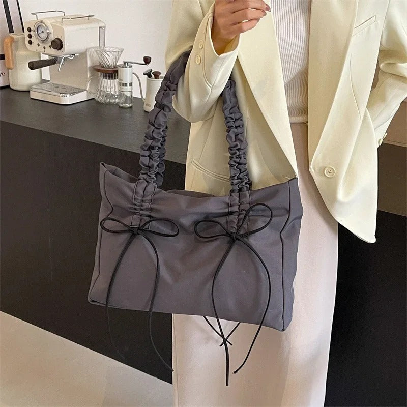 Sac cabas rectangulaire en nylon à anses nouées