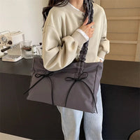 Sac cabas rectangulaire en nylon à anses nouées