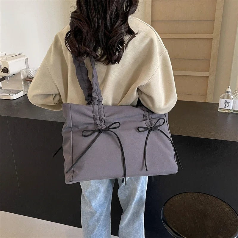 Sac cabas rectangulaire en nylon à anses nouées
