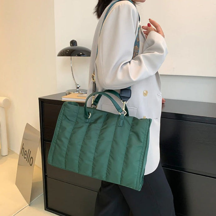 Sac cabas matelassé en coton et nylon