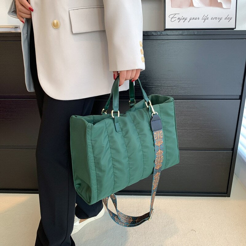 Sac cabas matelassé en coton et nylon