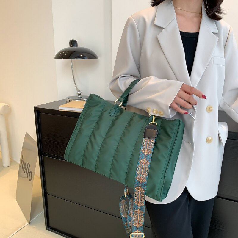 Sac cabas matelassé en coton et nylon