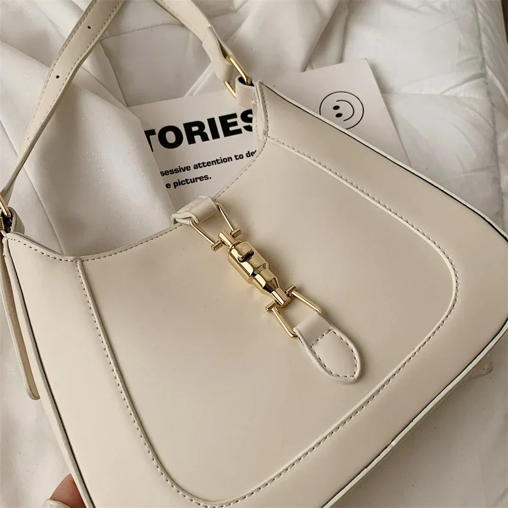 Sac porté épaule vintage à fermoir métallique